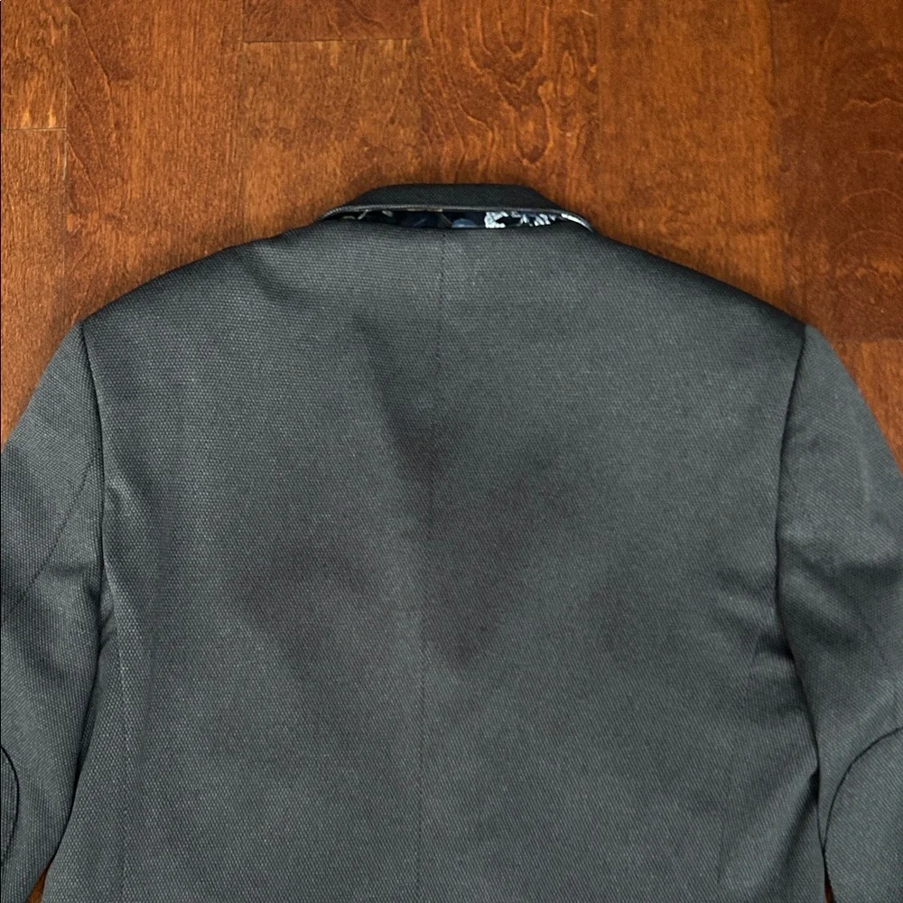 Soul of London Men’s Blazer in Gray and Black, Elbow Patches, Size 40R